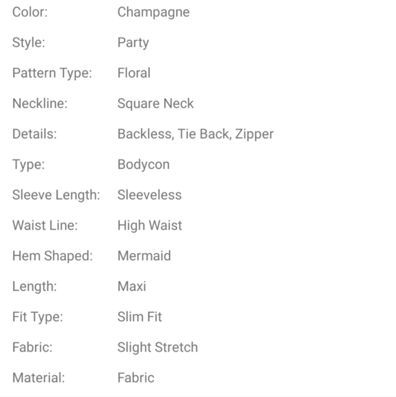 Champagne party floral square neck, Backless, Tie Back Sequined Mermaid… - Picture 11 of 11